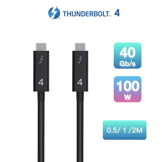 Thunderbolt 4 Cable (0.5M,1M,2M),TB3 USB4 Compatible,40Gbps Date Transfer with 100W (20V 5A) Charging,USB C Cable Work with MacBook,Docking,eGPU,Displays,Data Devices and More (2m)