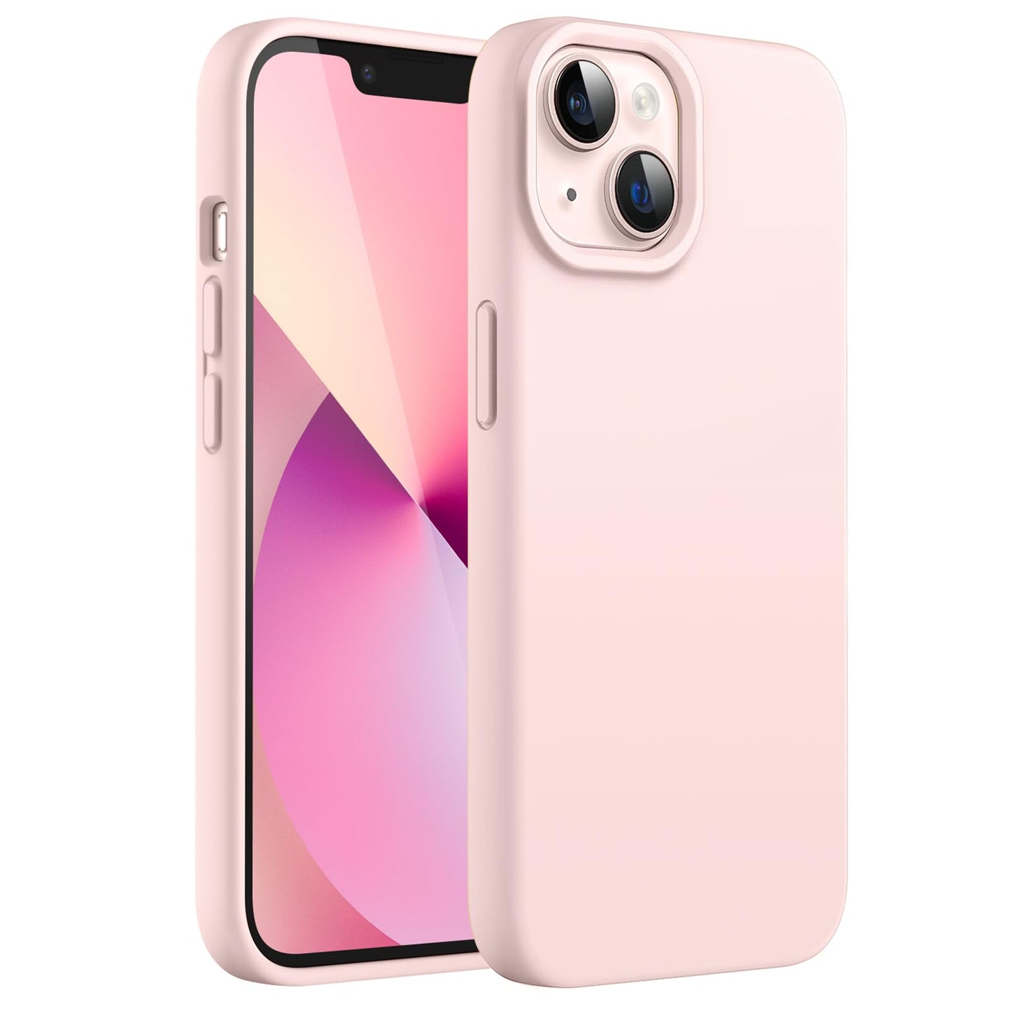 JETech Silicone Case for iPhone 13 6.1-Inch, Silky-Soft Touch Full-Body Protective Phone Case, Shockproof Cover with Microfiber Lining (Pink)