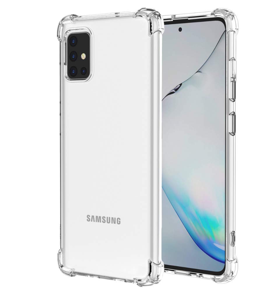 Starhemei For Galaxy A51 Case, Shock-Resistant Flexible Tpu Gasbag Protection Rubber Soft Silicone Anti Dropping Phone Case Cover Samsung (Clear)