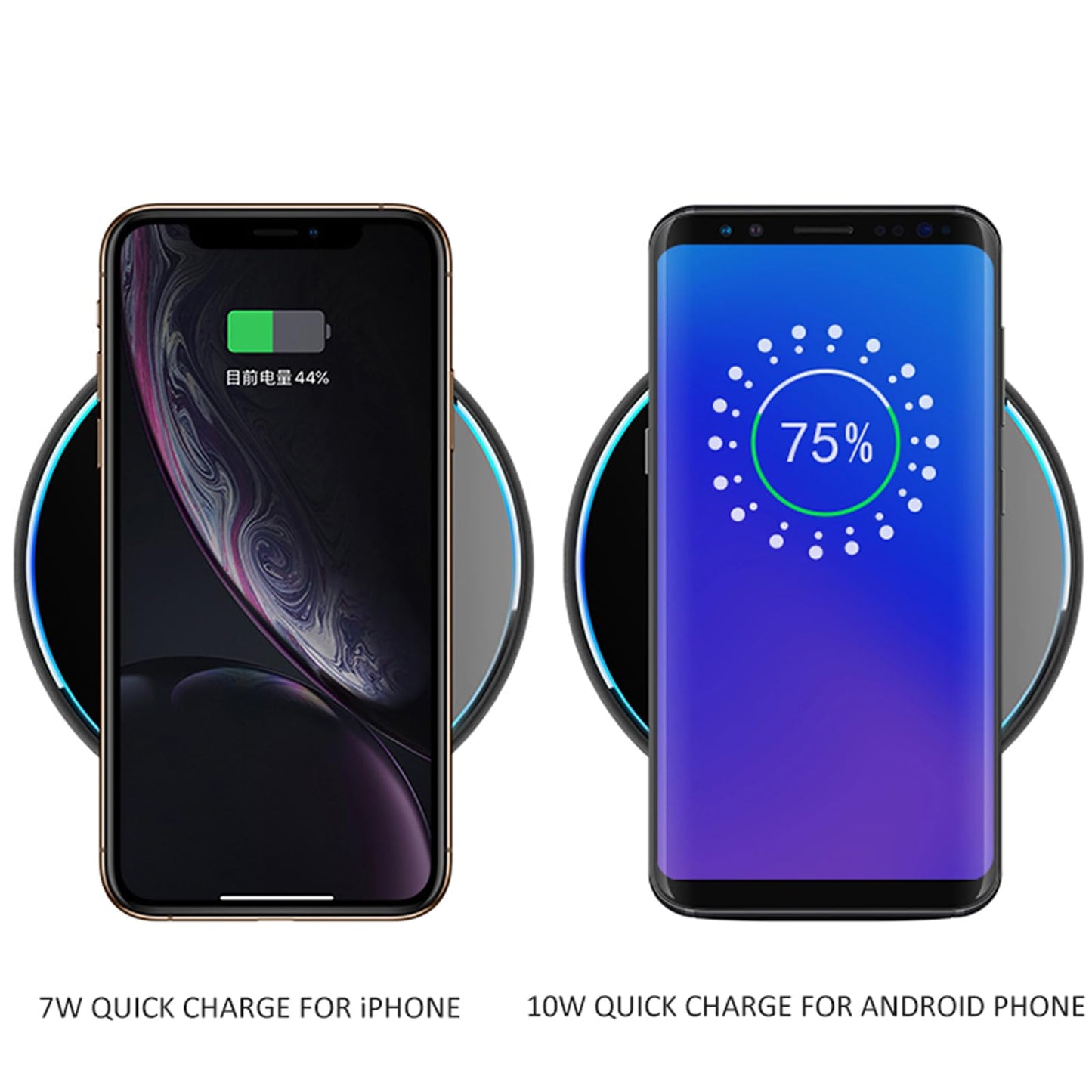 Wireless Charger for iPhone,Fast Wireless Charging Station for iPhone,Samsung, Huawei, ZTE(White)