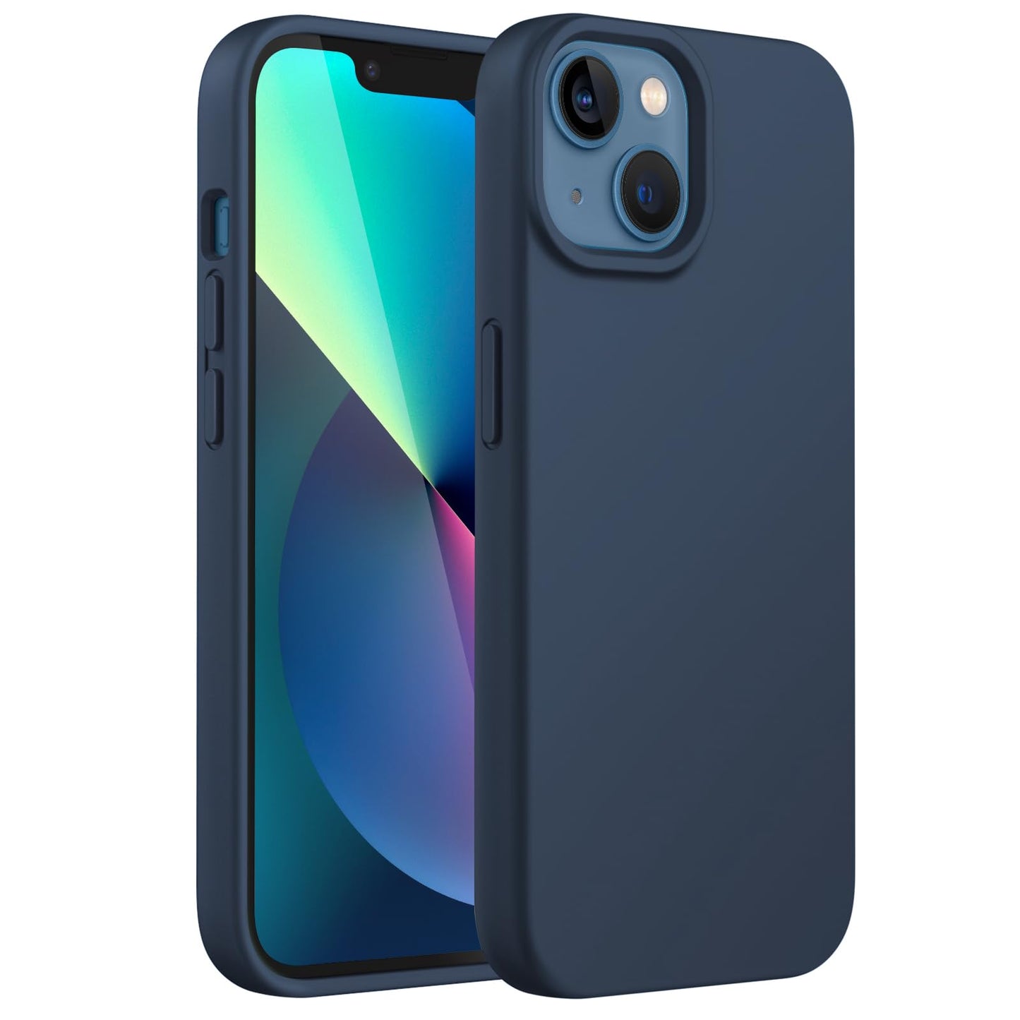 JETech Silicone Case for iPhone 13 6.1-Inch, Silky-Soft Touch Full-Body Protective Phone Case, Shockproof Cover with Microfiber Lining (Navy)