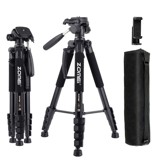 ZOMEI Tripod 74” Camera Tripod, Aluminum Professional Heavy Duty Camera Tripod Stand, Tripod for Camera DSLR SLR with Carry Bag, Compatible with iPhone, Projector, Webcam, Spotting Scopes